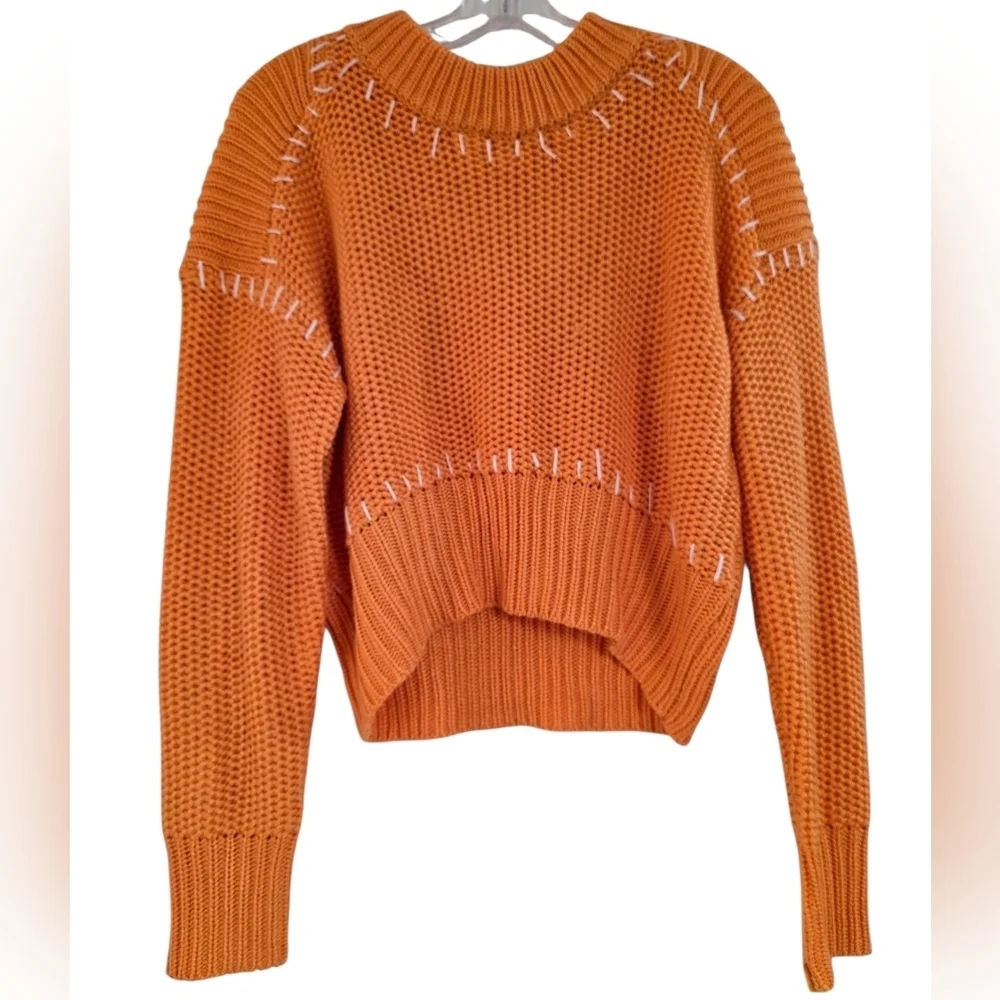 Line & Dot (Revolve) Sunset Orange Crew Neck Sweater Size Small